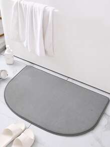 1 pieza Alfombra de baño lisa anti deslizante - Gris Oscuro - Ver 2
