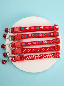 5入組混合圖案寵物項圈 - 彩色 - 查看 3