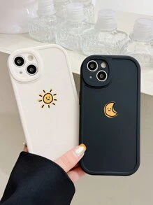 Fundas de teléfono para parejas - Diseño de sol y luna, compatibles con y Galaxy en negro y blanco, compatibles con 13/15/16 Pro Max/16/14/15/16 Plus, también adecuadas como regalos de cumpleaños para novia, novio o uso personal, compatibles con teléfonos Galaxy - Multicolor - Ver 3