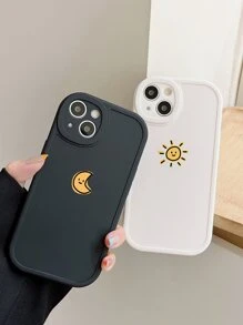 Fundas de teléfono para parejas - Diseño de sol y luna, compatibles con y Galaxy en negro y blanco, compatibles con 13/15/16 Pro Max/16/14/15/16 Plus, también adecuadas como regalos de cumpleaños para novia, novio o uso personal, compatibles con teléfonos Galaxy - Multicolor - Ver 4