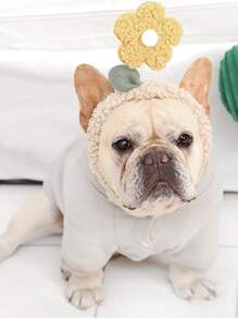 1pc Random Color Floral Decor Pet Headwear - Multicolor - View 1