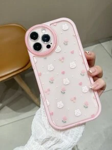 Cartoon Rabbit Clear Phone Case - Multicolor - View 1