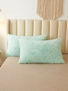 3pcs/set Green Duvet Cover Set (1pc Comforter Cover, 2pcs Pillowcase), Polyester Fluffy Bedding Set For Home - Green - View 4