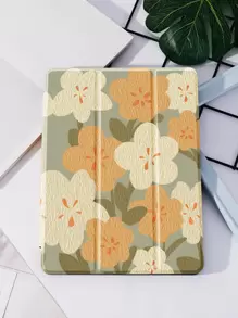 苹果花形保护壳适用于 iPad Air4/5 10.9 英寸，适用于三星 Galaxy Tab S7/S8/S9 12.4 英寸、Tab 11 保护套，带笔架，支持自动睡眠/唤醒盖 - 彩色 - 查看 5