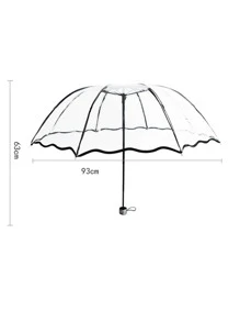 1pc Clear Umbrella For School, Office, Household, Travel Summer Cooling, Beach, Travel, Spring Summer Picks, Brides Maid Gifts, Room, Bedroom Decor, Bedroom Decor, Beach, Travel, For Men, For Women, Vacation,Cute Stuff - Clear - View 4