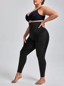 SHAPORA Solid Wideband Waist Shapewear Trousers - Black - View 9