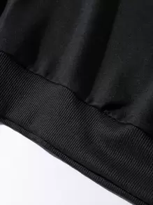 Manfinity Men Slogan & Scenery Print Drop Shoulder Pullover - Black - View 5