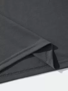 ROMWE MEN Street Life Men Letter Graphic Tee - Dark Grey - View 6