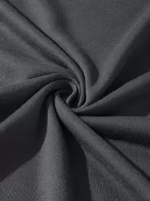 ROMWE MEN Street Life Men Letter Graphic Tee - Dark Grey - View 7