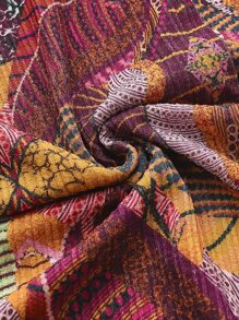 Dreamara 大碼熱帶圖案前繫帶吊帶連衣裙 - 彩色 - 查看 4