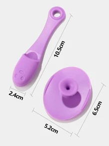 RANCAI 硅胶手动洗脸刷，柔软洗脸刷去角质，防水亲肤洁面刷，可去除黑头白头彩妆残留 - 紫色 - 查看 4