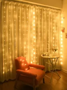 BASIC LIVING 120 Led 2 x 2M Curtain String Light - Yellow - View 4