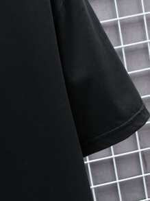 Manfinity Homme Slagord Enkel Herr T-Shirt & Linne - Svart - Visa 4