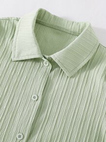 Tween Girl Button Up Shirt & Pants & Cami Top - Multicolor - View 4