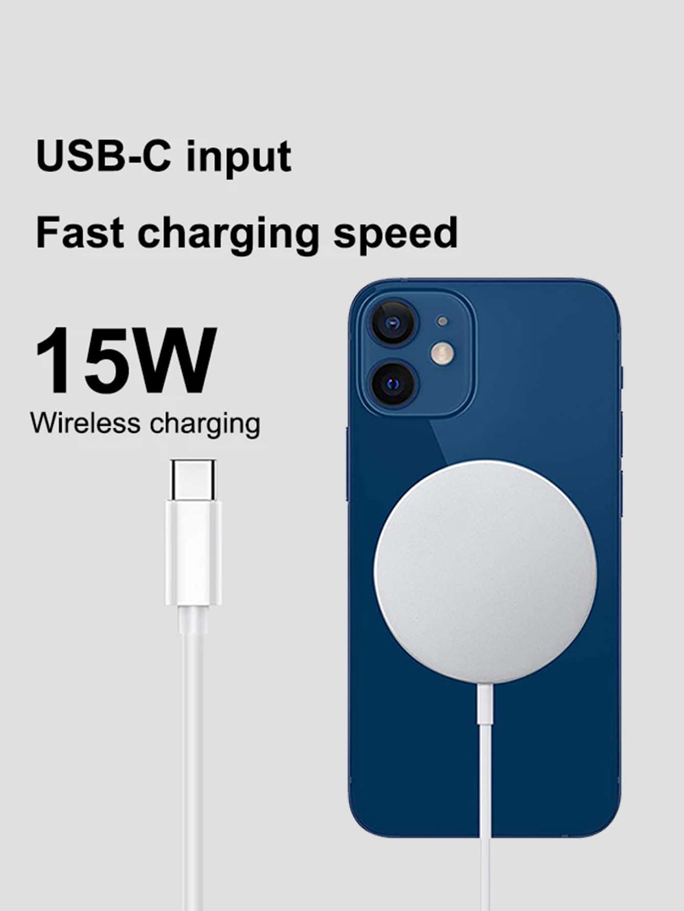 USBC 15W Wireless Charger For iPhone 12 / iPhone 13 SHEIN