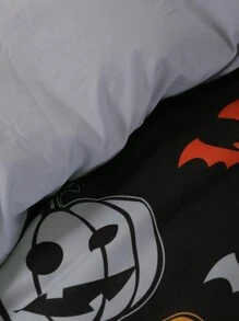 Halloween Pumpkin Pattern Duvet Cover Without Filler - Multicolor - View 2