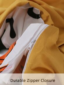 Halloween Pumpkin Pattern Duvet Cover Without Filler - Multicolor - View 5