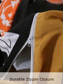 Halloween Pumpkin Pattern Duvet Cover Without Filler - Multicolor - View 6