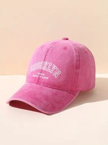 Gorra de béisbol casual con gráfico de letras - Rosa Fucsia - Ver 2