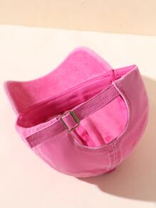 Gorra de béisbol casual con gráfico de letras - Rosa Fucsia - Ver 3