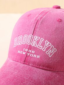 Gorra de béisbol casual con gráfico de letras - Rosa Fucsia - Ver 4