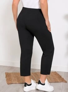 EMERY ROSE 大碼腰部抽繩斜口袋長褲