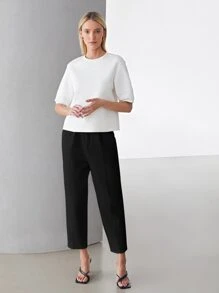 MOTF PREMIUM CROPPED TAILORED TROUSERS - Black - View 4