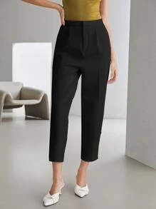MOTF PREMIUM CROPPED TAILORED TROUSERS - Black - View 7