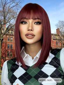 HAIRCUBE 16 Inch Hair Accessories for Women Top Piece Burgundy College Hair Block - Burgundy - View 2