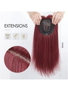 HAIRCUBE 16 Inch Hair Accessories for Women Top Piece Burgundy College Hair Block - Burgundy - View 5