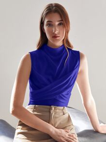 MOTF PREMIUM SLIM WRAP TANK TOP - Royal Blue - View 1