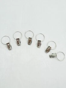 10入組不銹鋼窗簾夾 - 銀色 - 查看 2