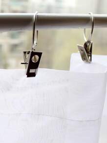 10入組不銹鋼窗簾夾 - 銀色 - 查看 4