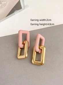 Bông tai thả hai tông màu thiết kế địa lý - Nhiều màu - Xem 3