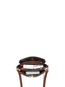 时尚水桶包带磁铁纽扣女士单肩包复古风格多层口袋 1 件多色 PU 皮革斜挎包适合女孩、女士、大学生、年轻专业人士和白领，非常适合工作、商务、通勤、上学 - 彩色 - 查看 7