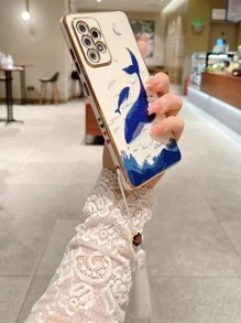 鯨魚圖案手機殼帶流蘇吊墜 - 彩色 - 查看 2