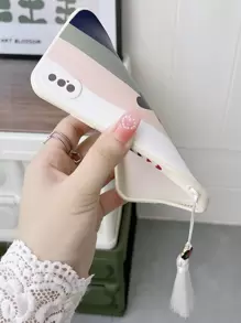 Coque de téléphone à motif cœur avec pendentif pompon, Compatible avec iPhone15/15Plus/15Pro/15Promax