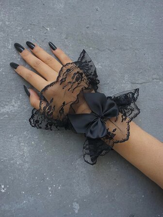 1 st Bow Decor Fake Cuff Elegant för dekoration Halloween Alla hjärtans dag