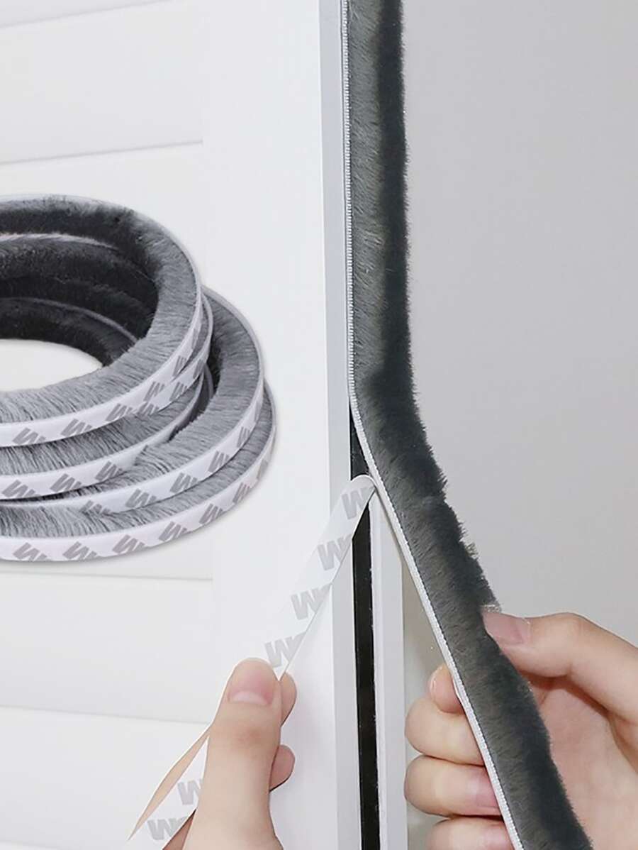 1 卷 5 米/16.4 英尺门用挡风雨条，自粘式刷窗密封条，适用于房屋窗户，防风雨、隔音、防尘，返校用品 - 灰色 - 查看 1