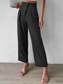 Chiquease Quần nữ Túi Dây kéo màu trơn Giải trí - màu đen - Xem 3