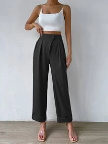 Chiquease Quần nữ Túi Dây kéo màu trơn Giải trí - màu đen - Xem 7