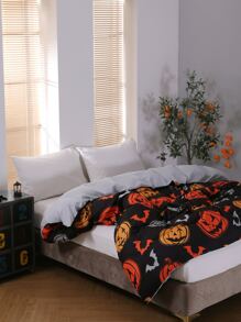 Halloween Pumpkin Pattern Duvet Cover Without Filler - Multicolor - View 7