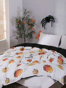Halloween Pumpkin Pattern Duvet Cover Without Filler - Multicolor - View 7