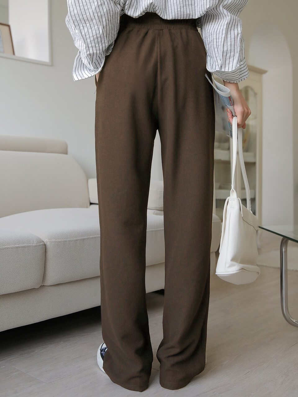Elastic Waist Slant Pocket Pants,Teacher Pants