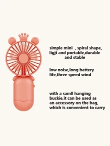 1 pieza Ventilador eléctrico con diseño de corona a mano - Naranja - Ver 5