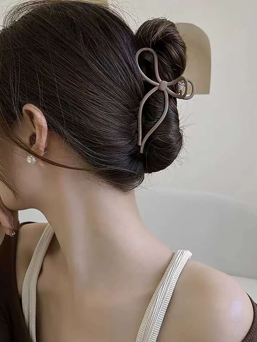 1 cái Thời Trang Nữ Thiết Kế Nơ Vuốt Tóc Dễ Thương - Cà phê - Xem 1