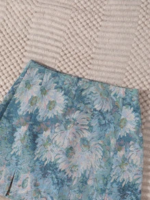 Breezaya Split Zoom Bloemen Jacquard Rok Vakantie Strand Outfits Vrouwen