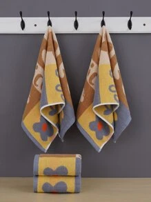 1 pieza Paño de limpieza facial con patrón floral cara moderno de tela para casa - Amarillo - Ver 4