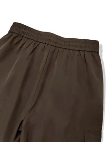 Manfinity Roghcode Men Drawstring Waist Cargo Pants - Coffee Brown - View 6