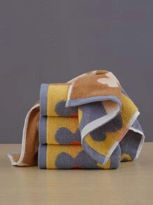 1 pieza Paño de limpieza facial con patrón floral cara moderno de tela para casa - Amarillo - Ver 2